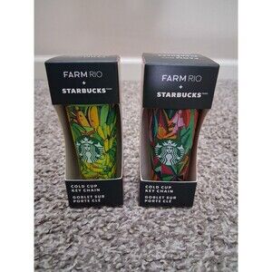 NEW! Starbucks x FARM Rio Cold Cup Keychain Bundle
